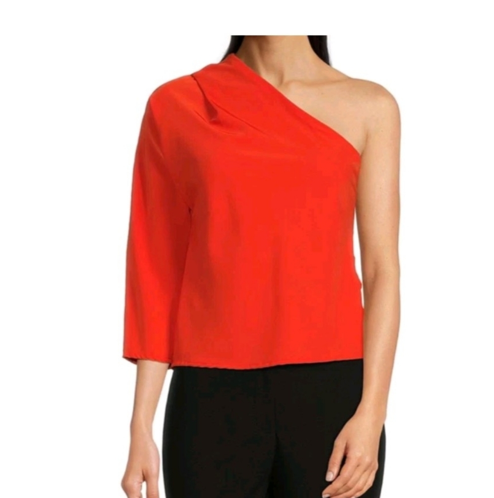 NWT Calvin Klein Orange One Shoulder Top